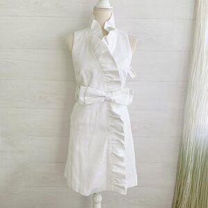 NWT Vintage Original Milly - Neiman Marcus Textured cotton snap wrap bow dress 4